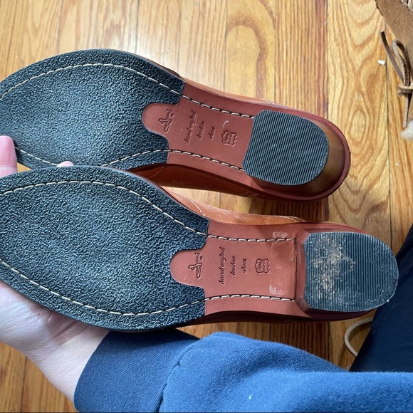 J. Shoes Hardwick Leather Buckle Block Heel Booties Tan - Picture 9 of 15